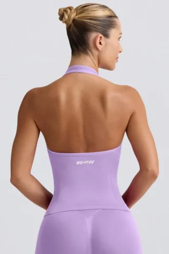 Define Luxe halterneck-tanktop i lilla