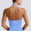 Define Luxe halterneck-tanktop i lyseblå