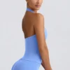 Define Luxe halterneck-tanktop i lyseblå