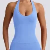 Define Luxe halterneck-tanktop i lyseblå