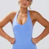 Define Luxe halterneck-tanktop i lyseblå