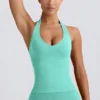 Define Luxe halterneck-tanktop i mint