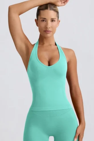 Define Luxe halterneck-tanktop i mint