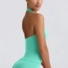 Define Luxe halterneck-tanktop i mint