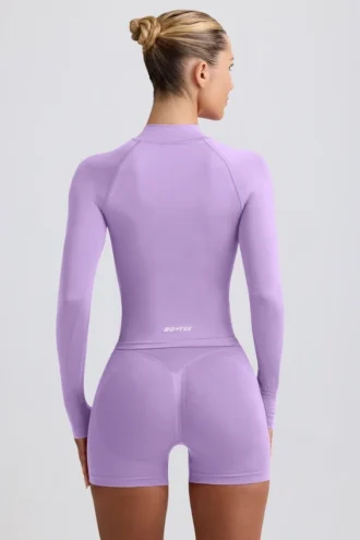 Define Luxe jakke med glidelås i lilla
