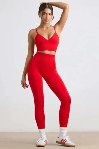 Define Luxe leggings med høy midje i rød