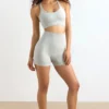 Define Luxe minishorts med høy midje i grått