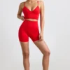 Define Luxe minishorts med høy midje i rødt
