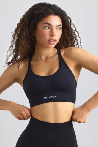 Define Luxe sports-BH med stropper i svart