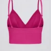 Define Luxe sports-BH med V-hals i fargen Berry