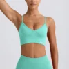 Define Luxe sports-BH med V-hals i mint
