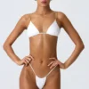 South Beach trekantet bikinitopp med kjede-detaljer i hvitt