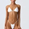 South Beach trekantet bikinitopp med kjede-detaljer i hvitt