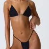 Delray Ruched Thong bikinitruser i svart
