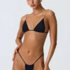 Delray Ruched Thong bikinitruser i svart