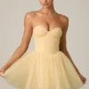Dottie Tulle Corset Minikjole i gult