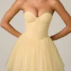 Dottie Tulle Corset Minikjole i gult