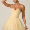 Dottie Tulle Corset Minikjole i gult