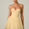 Dottie Tulle Corset Minikjole i gult