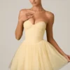 Dottie Tulle Corset Minikjole i gult
