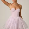 Dottie Tulle Corset Minikjole i Lilac