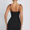 Dove Modal bodycon-minikjole med hjerteutringning i svart