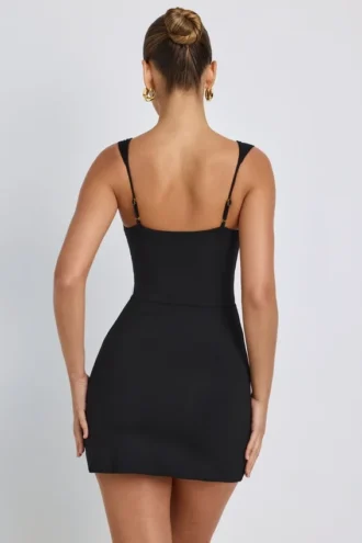 Dove Modal bodycon-minikjole med hjerteutringning i svart