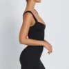 Dove Modal bodycon-minikjole med hjerteutringning i svart