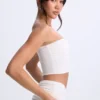 Edie Modal Twist-Front Bandeau-top i hvitt
