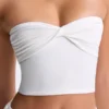 Edie Modal Twist-Front Bandeau-top i hvitt