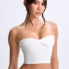 Edie Modal Twist-Front Bandeau-top i hvitt