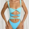 Elirae Cut-Out-badedrakt med tanga i blått