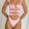 Elirae Cut-Out Thong-badedrakt i rosa multi