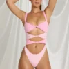 Elirae Cut-Out Thong-badedrakt i rosa multi