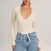 Elodie Modal Plunge langermet Bodyer i elfenben