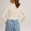 Elodie Modal Plunge langermet Bodyer i elfenben