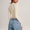 Elodie Modal Plunge langermet Bodyer i elfenben