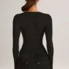 Elodie Modal Plunge langermet Bodyer i svart