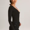 Elodie Modal Plunge langermet Bodyer i svart
