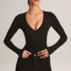 Elodie Modal Plunge langermet Bodyer i svart