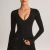 Elodie Modal Plunge langermet Bodyer i svart