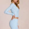 Elowise Lace Mini Skjørt i Powder Blue