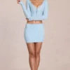 Elowise Lace Mini Skjørt i Powder Blue