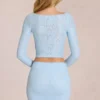 Elowise Lace Mini Skjørt i Powder Blue