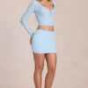 Elowise Lace Mini Skjørt i Powder Blue