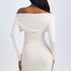 Elsa Modal Off-Shoulder Ruched Mini Kjoler i elfenben