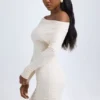 Elsa Modal Off-Shoulder Ruched Mini Kjoler i elfenben