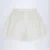 Elsie shorts i bomullspoplin med snøring foran i hvitt