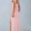 Elva Modal Sweetheart-Neck Cowl-Waist Maxi Kjoler i Blush Pink