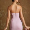 Emira snørbar korsett-bandeau-minikjole i mauve